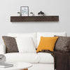 Small Rustic Embossed Wood Floating Wall Shelf - Black